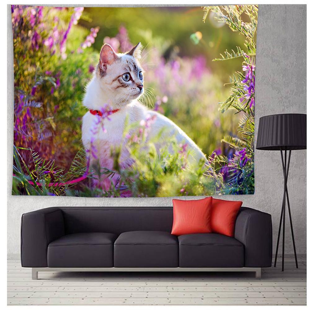 

Настенный гобелен с изображением кота, пейзажный гобелен, настенный гобелен, триповый настенный художественный гобелен для спальни, гостиной, домашний декор 100x75cm