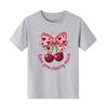 Fashionable and cute bow cherry cartoon print pattern daily Tshirt short sleeved round neck versatile Womens Tshirt