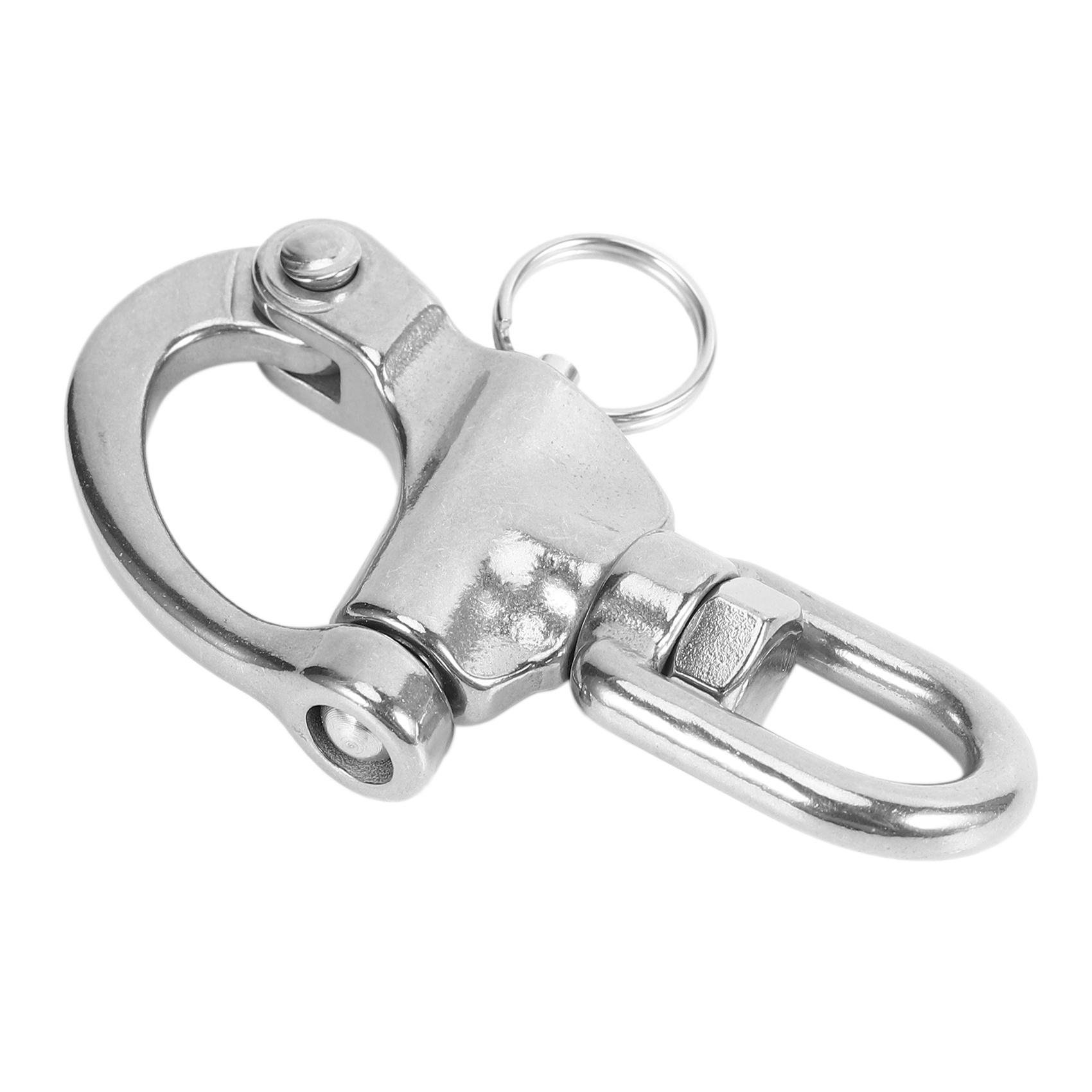 ABTU-316 Stainless Steel Swivel Shackle Quick Release Boat Anchor Chain Eye Shackle Swivel Snap Hook For Marine Architectural Silver 87mm