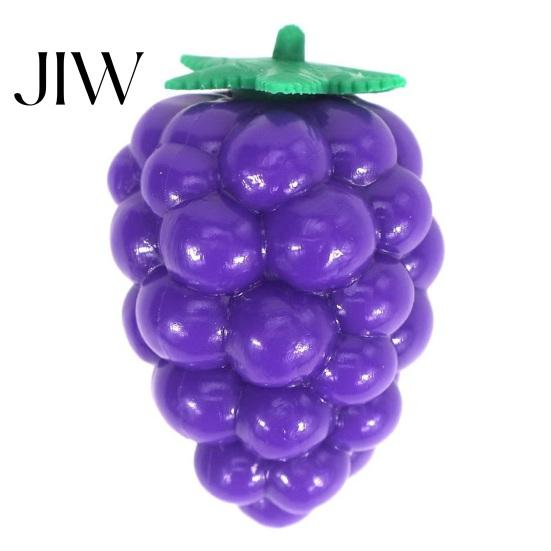 Office Desk Toy Strawberry Grape Stress Relief Toy, Realistic Fruit Squeeze Sensory Anxiety Relieving for Kids Adults Clear