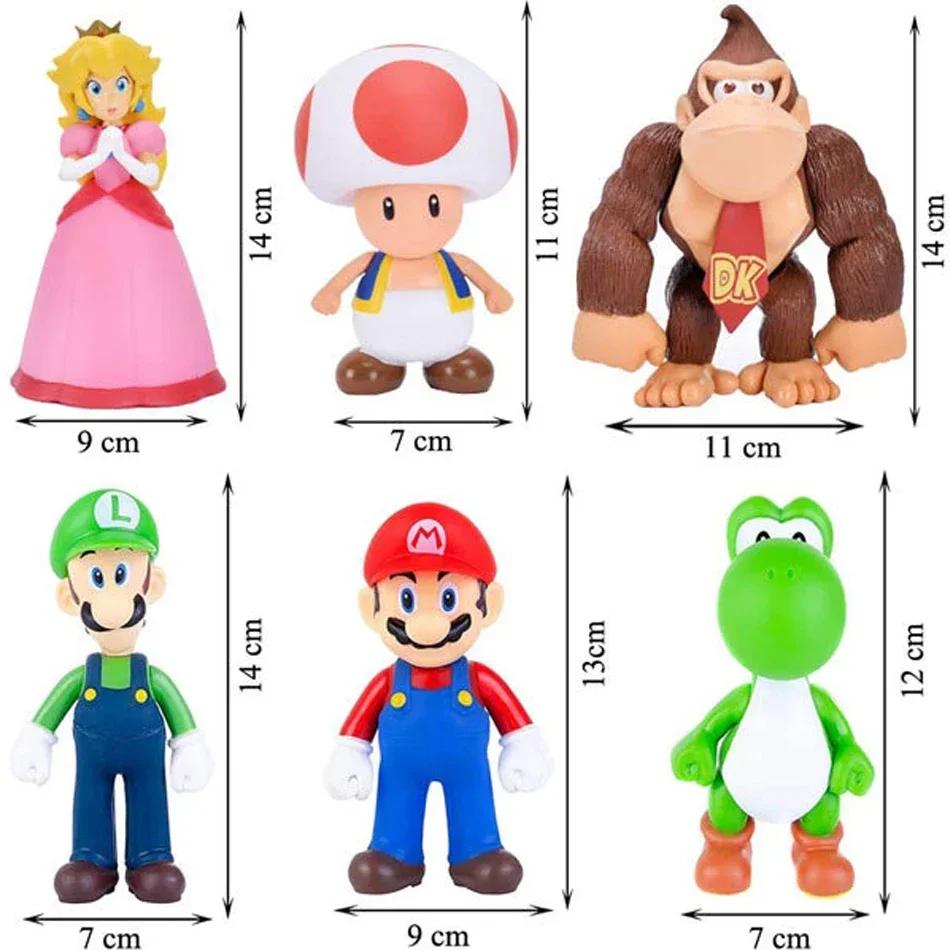 Super Mario Bros Zeichentrickfiguren Modell Geburtstagsgeschenk Anime Figuren Luigi Yoshi Mario Kreatives Sammlermodell Spielzeug.*