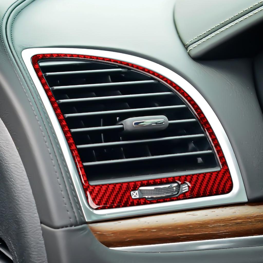 Für 2011-2022 Chrysler 300 Autozubehör Luftausströmerabdeckung AC-Auslassverkleidung Aufkleber Kohlefaser-Interieur