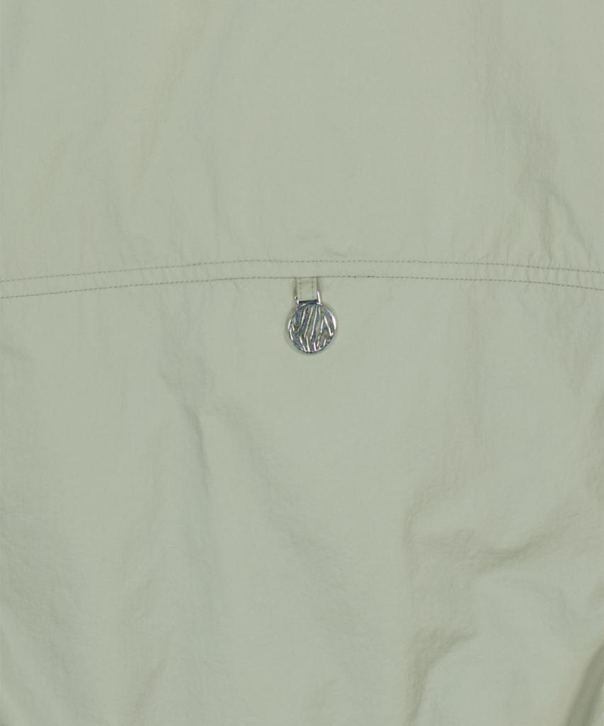 Nylon Anorak Crop Hoodie - Light Khaki