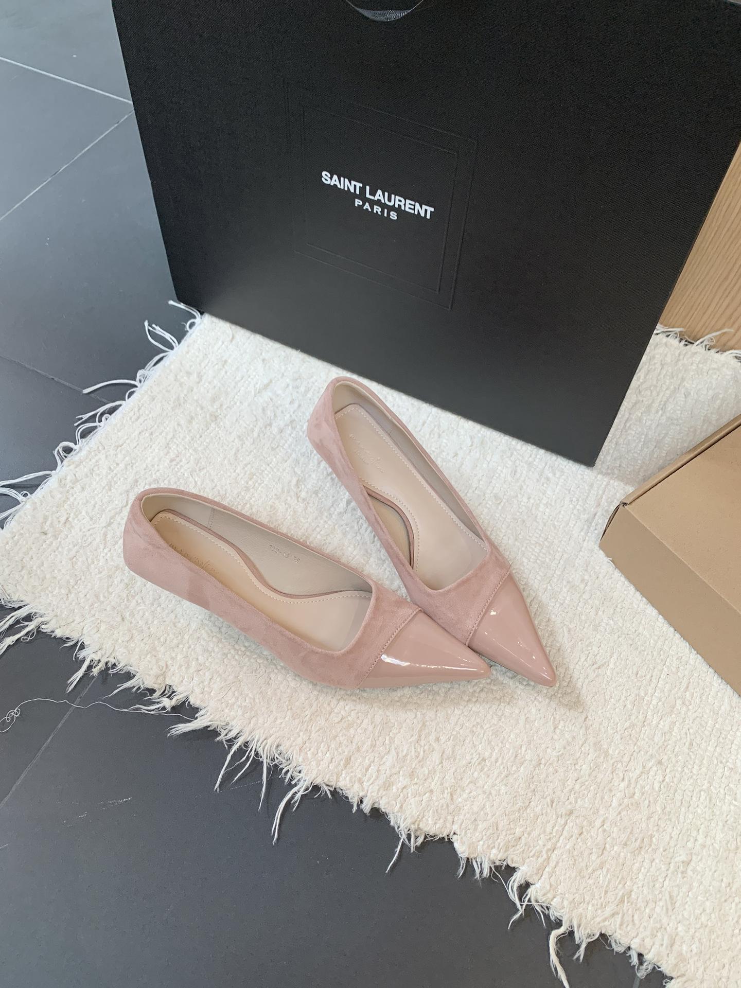 

2025 spring new thin high-heeled splicing high-heeled single shoes French temperament OL pointed Mary Jane single shoes women s shoes 39 рожевий