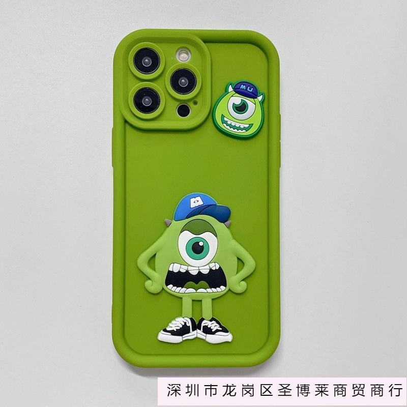 Applicable to Samsung S24 mobile phone case A35 green one-eyed monster A32 A21S three-dimensional cartoon doll foreign trade tide case