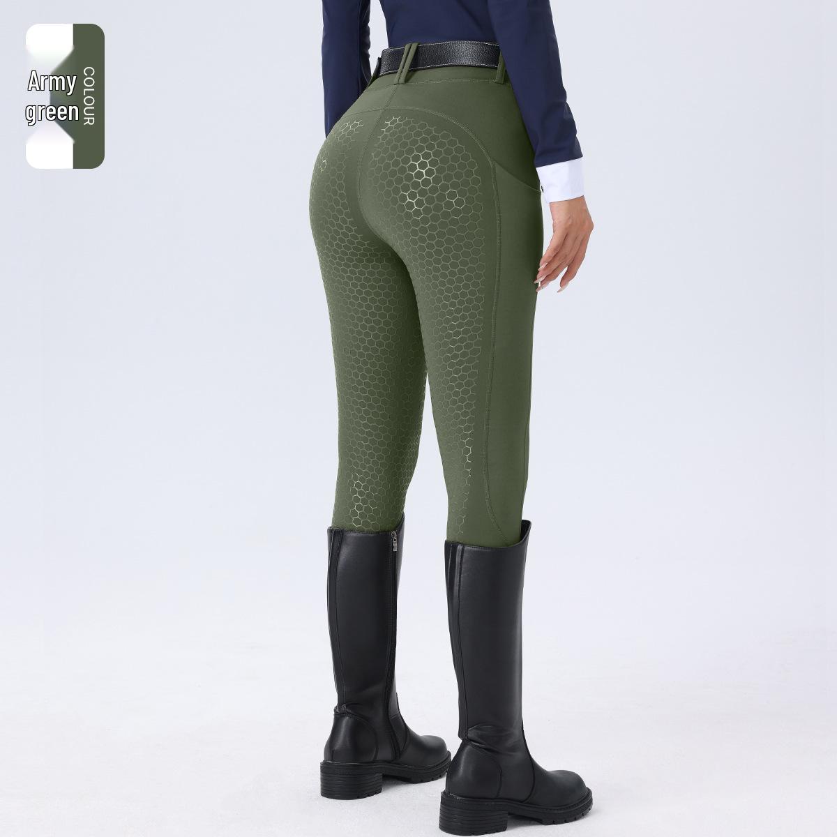 

Женские бриджи для верховой езды с высокой талией - Силиконовое сиденье, Нескользящие, Износостойкие, Облегающие с карманами L (US/EU Size)