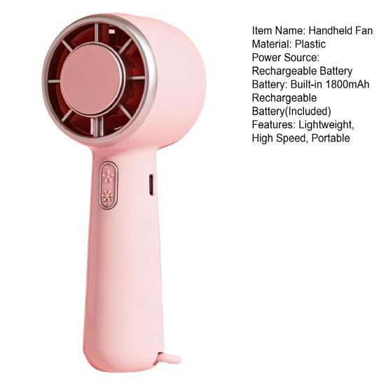 Ice Cooling Mini Handheld Fan Speed Adjustable Small Desk Fan USB Rechargeable Portable