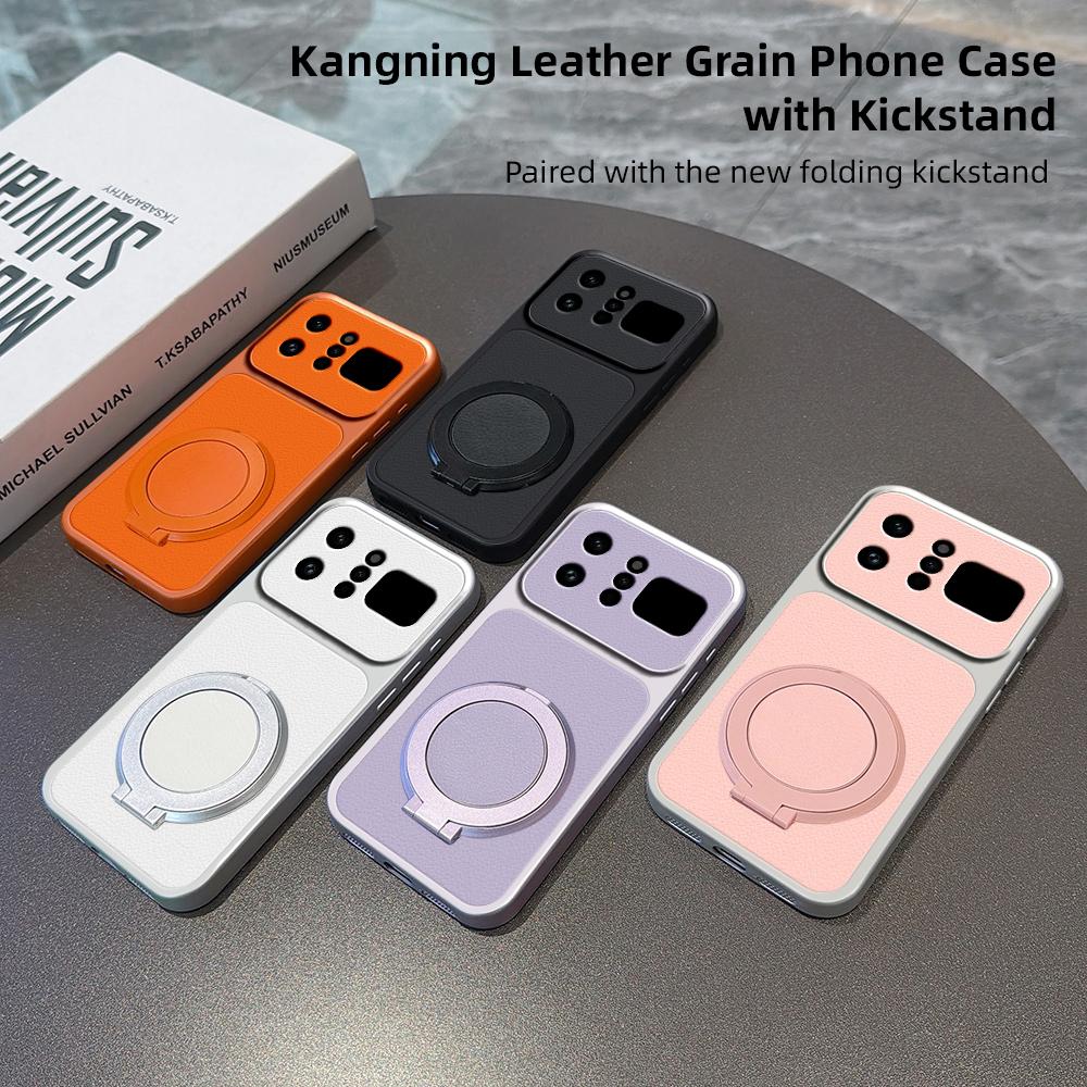 Magnetic Rotating Bracket Case For infinix Note 60 Ultra 50 50S 50X 40 Pro Plus 30 Edge 4G 5G Metallic Paint+PU Lambskin Cover