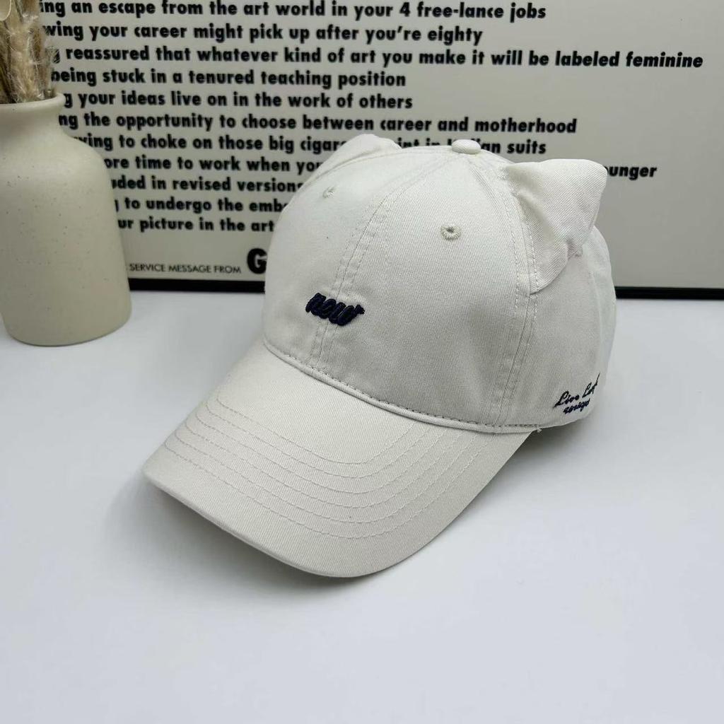 New cat ears cute baseball cap children's summer Korean version of versatile puppy embroidery show face small cap