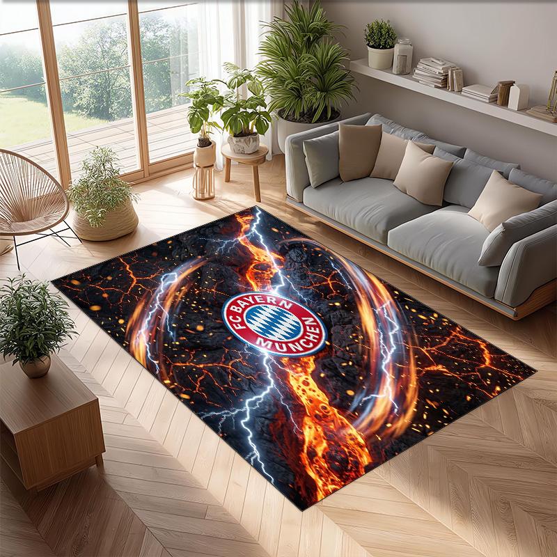 Bayern Munich Printed Flannel Area Rug Non Slip Soft Polyester Floor Carpet Indoor Decor Mat for Bedroom Living Room Sofa Game Room Home Decoration