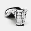 Luxury Designer Fabric Heeled Mule Sandal Women Fashion Plaid Front Strap Slide Sandal Sexy Square Toe Open Toe Stiletto Slipper