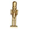 Golden Wooden Nutcracker Drumming Puppet Christmas Figures Toy Birthday Gift Traditional Handmade