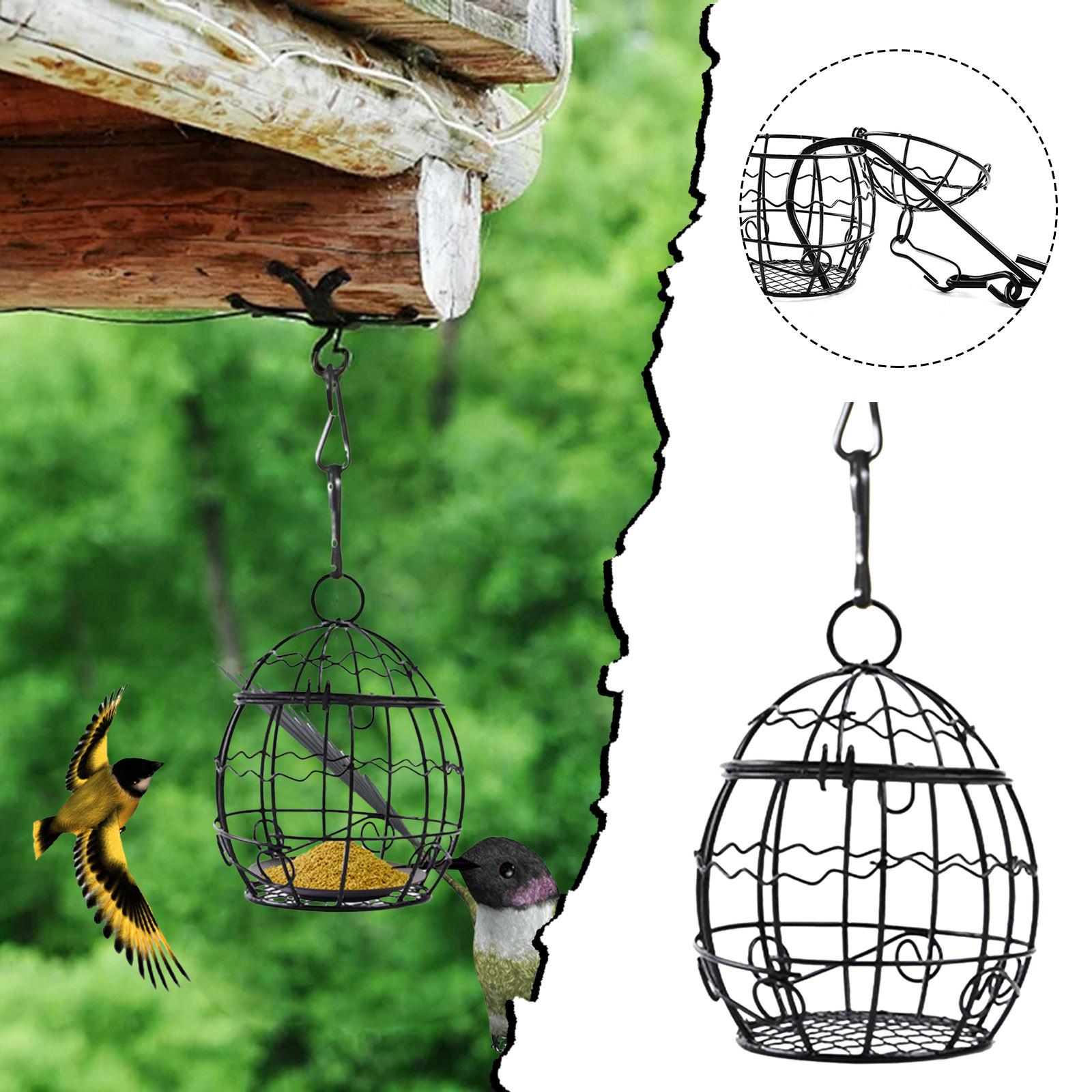 

Garden Supplies Hummingbird Feeders Outdoor Hanging Hollow Iron Feeders Birdcage Bird Feeder Bracket Yard Garden Tools One Size чёрный