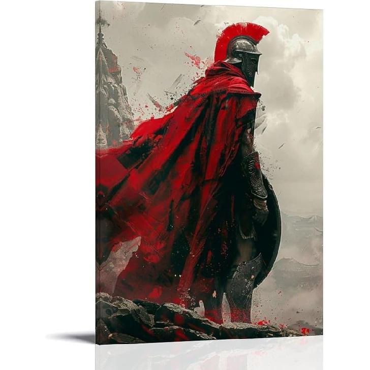 Плакат Воин Спартанский Воин Персонаж Древнегреческой Мифологии Спартанский Воин Современный Ретро Живопись Настенный Декор Постеры (61) Печать на холсте для 08x12inch(20x30cm)