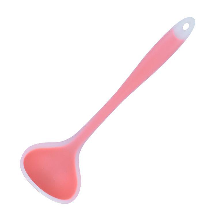 Silicone Non-stick High-Temperature Resistant Ladle with Long Handle for Soup and Porridge