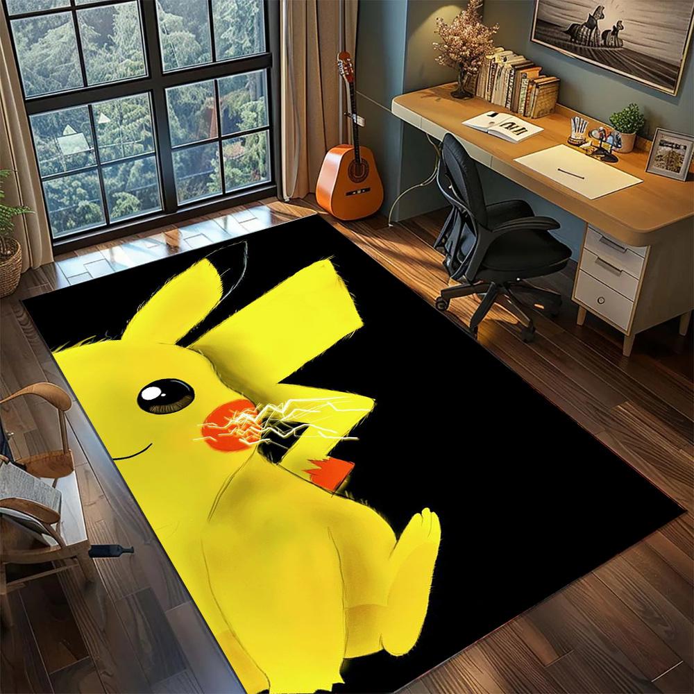 

Pikachu Area Carpet Non Slip Rug, Washable Floor Mat Home Bedroom Gamer Room Decoration.-TING 60x90cm