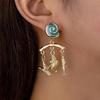 Fashion Stainless Steel Ocean Series Conch Shell Fish Earrings Earrings Stud Earrings Gold Plated