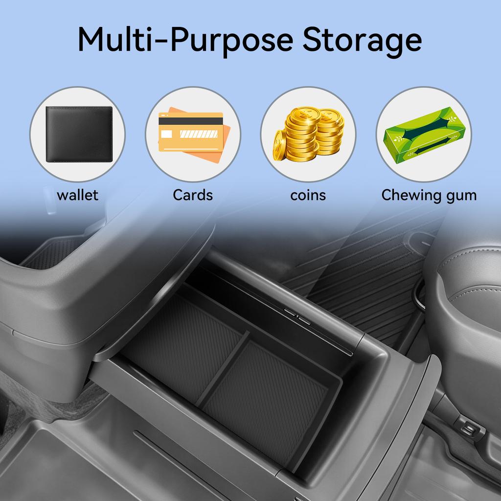 Smabee for Kia Telluride 2027‑2029 (SX / SX‑Prestige Trim With Factory Rear Pull‑out Table) TPE Rear Console Storage Drawer Box