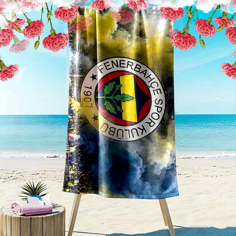 Fenerbahce Spieler Print Strandtuch, Großes Weiches Schnelltrocknendes Handtuch für Strand Camping Schwimmen