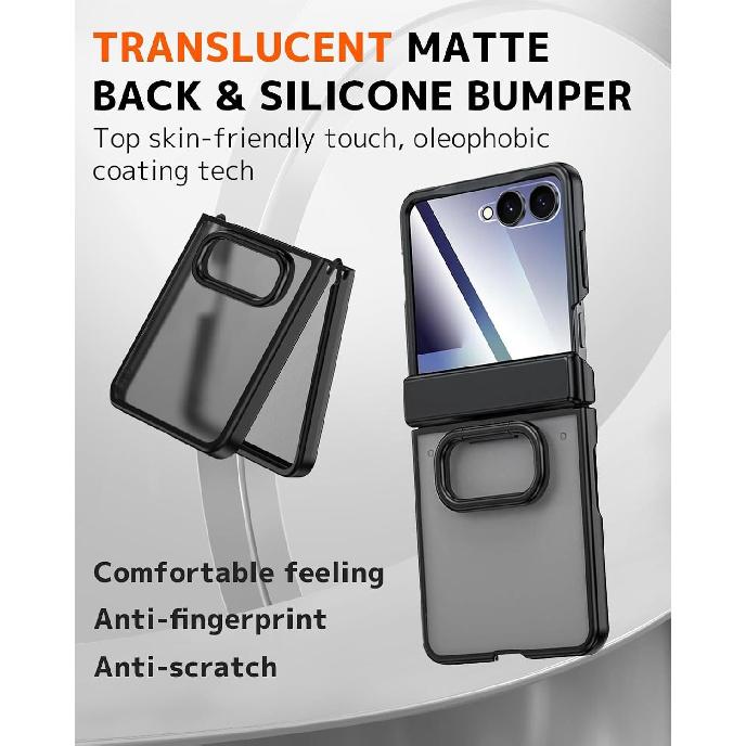 Full-cover Integrated Stand Case Suitable for Samsung ZFlip 20% Off Foldable Phone, Matte Skin-feel Zflip7 Protective Case