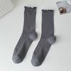 Sweet Solid Color Mesh Mid Tube Socks Lace Ballet Style Lolita Socks Hollow Out Ultra-thin Ultra-thin Socks JK