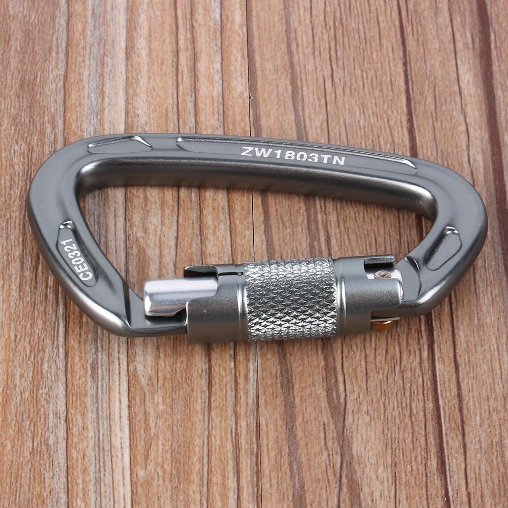 Aluminium Alloy 25KN Safety Rescue Carabiner D Buckle for Outdoor Rock Climbing