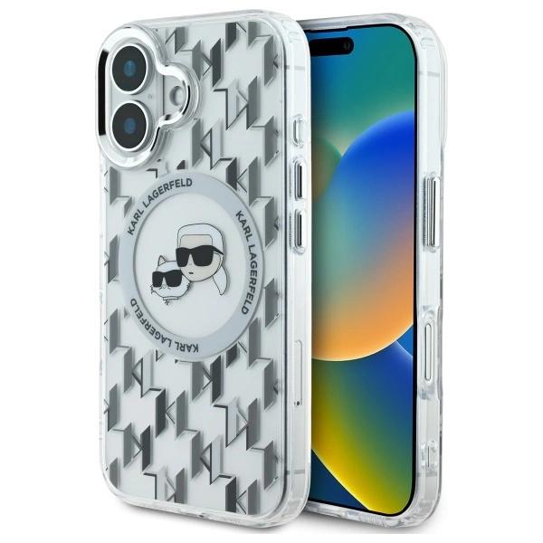 Karl Lagerfeld Klhmp16Shmckmht Iphone 166.1 Průhledný/Transparentní Iml Monogram Karl&Choupette Head Magsafe