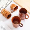 Jujube Wooden Handmade Water Coffee Mug Cup Tea Beer Juice Milk Mugs Drink Cups With Handle Coffee Beer Mug Retro Gift