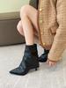 Trendig! Spitze High-Heel Hosenstiefel Damen 2025 neu weiches Leder dünner Absatz dünne Stiefel