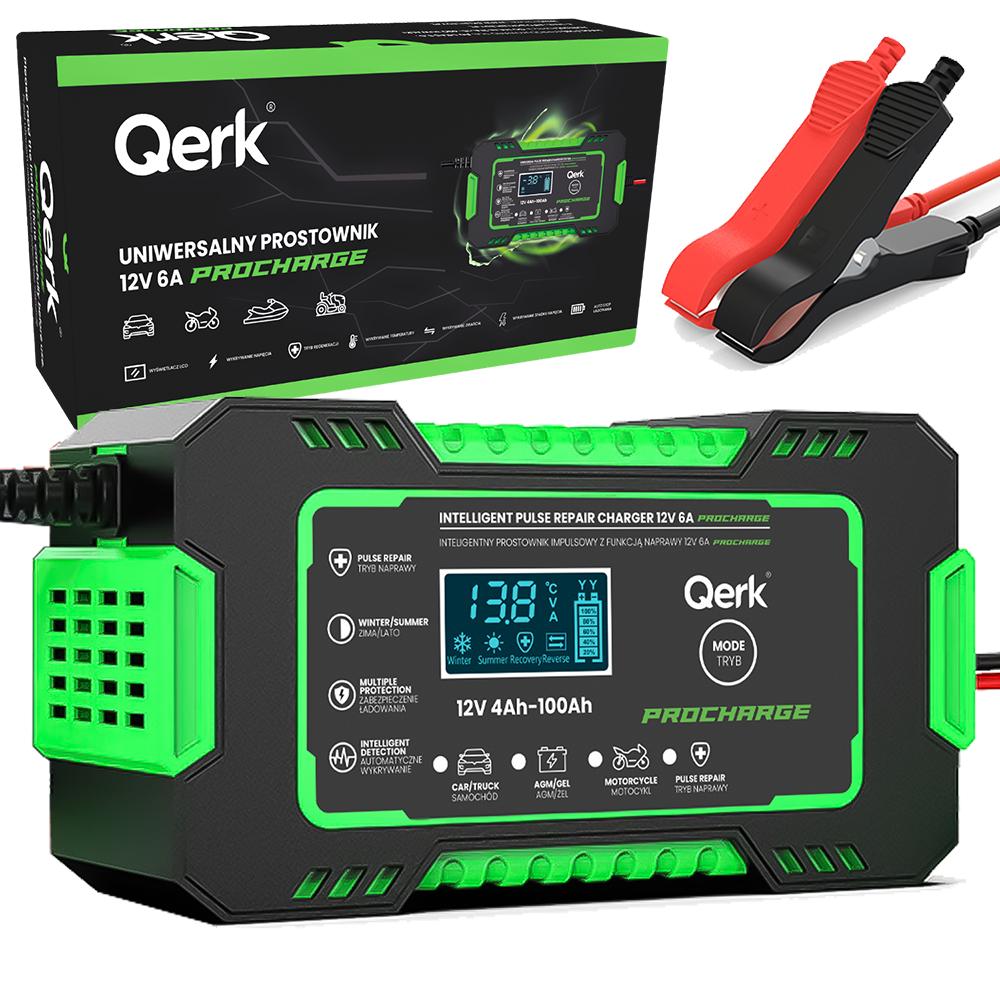 Qerk Rj-C 120501A 12V 6A Pulsed Car Battery Charger With Battery Repair Function