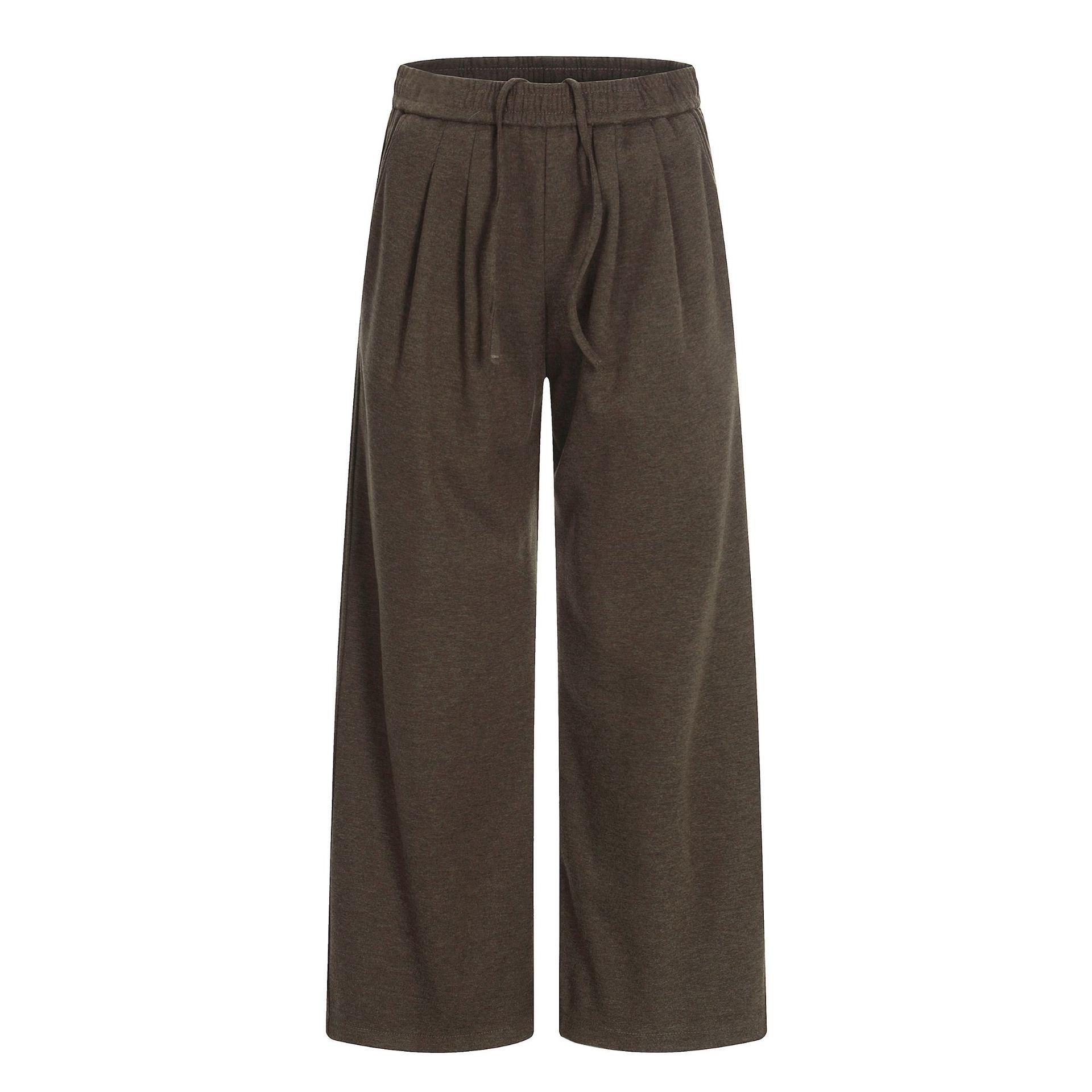 Yongfang Unisex Retro Drawstring Casual Wide-Leg Sweatpants 2X Large