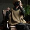 Retro Earth Yellow Wool Oversized Vest Sweater - Autumn Collection