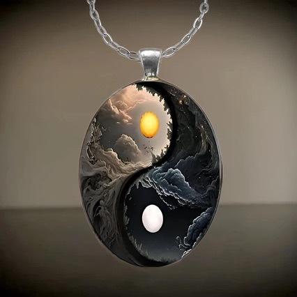 Exquisite Oval Pendant, Dreamy Peacock Accessories Necklace
