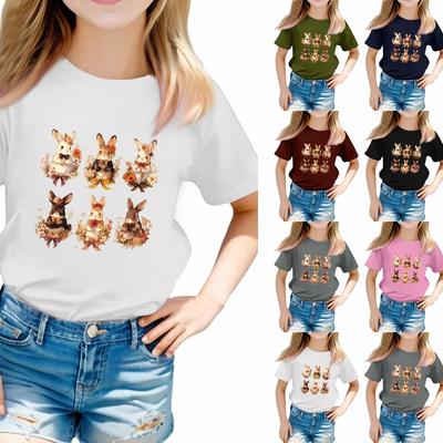 Camiseta infantil para meninos e meninas, camiseta de manga curta estampada para meninos e meninas