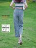 2026 High-Waist Ice Silk Denim Jeans for Women - Summer Style, Nine-Point Straight Leg, Wide Leg, Super Thin and Lightweight