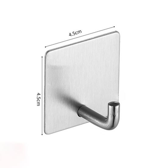 4Pcs Hanging Hook Punch Free Self-adhesive Traceless Stainless Steel No Damage Wall Adhesive Hook Towel Holder Daily Use