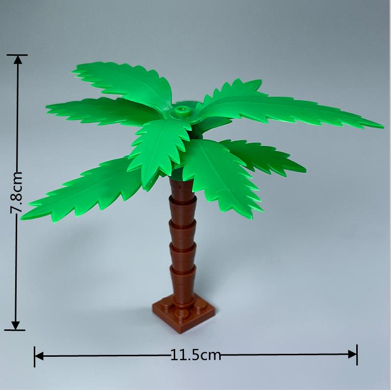 MOC Bricks Palm Fruit Tree Coconut Tropical Rainforest Plant View City Model Educational Building Blocks DIY Assembled Toys