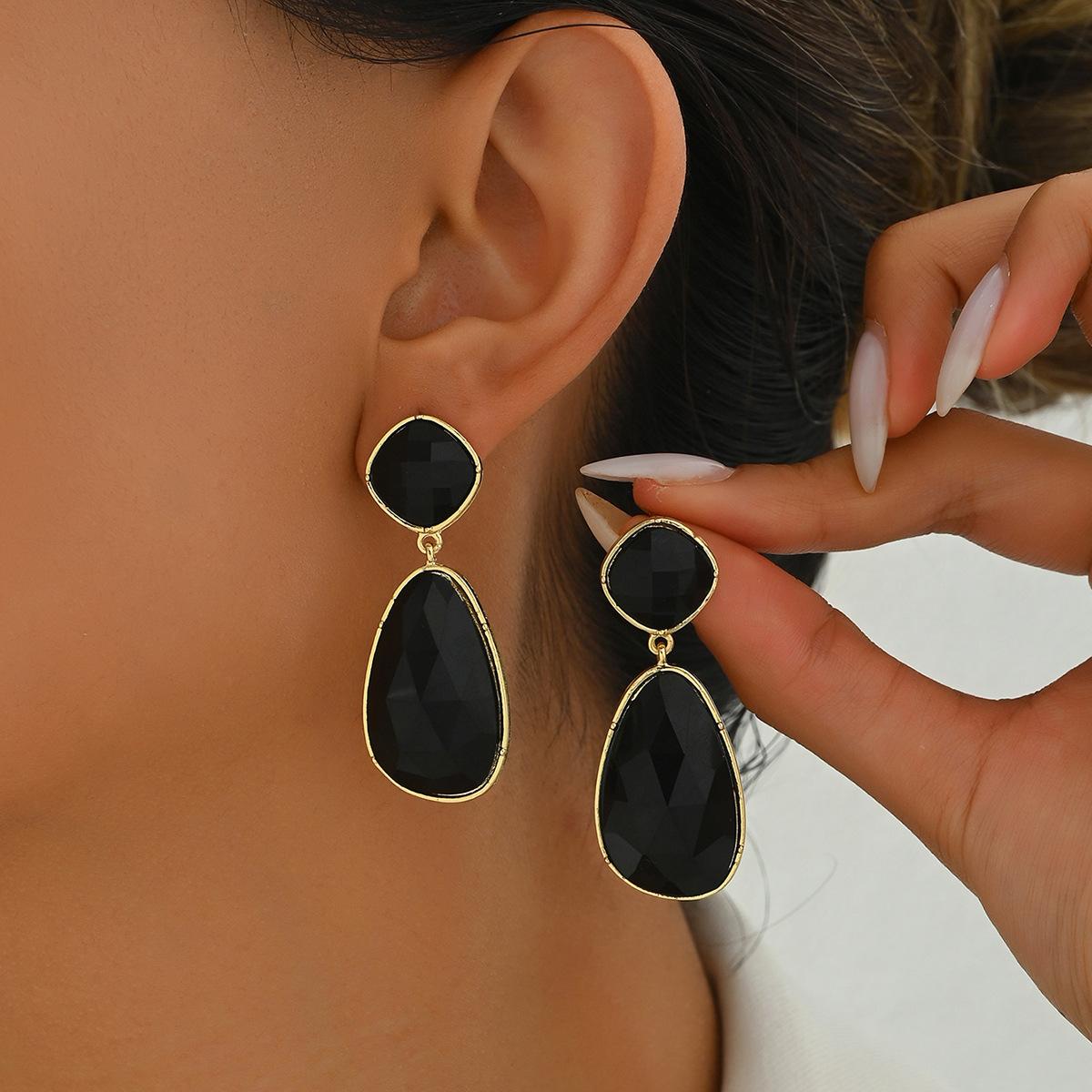 

Геометрические женские серьги Wind с индивидуальностью, инкрустированные драгоценными камнями, серьги Premium Sense, универсальные серьги оптом