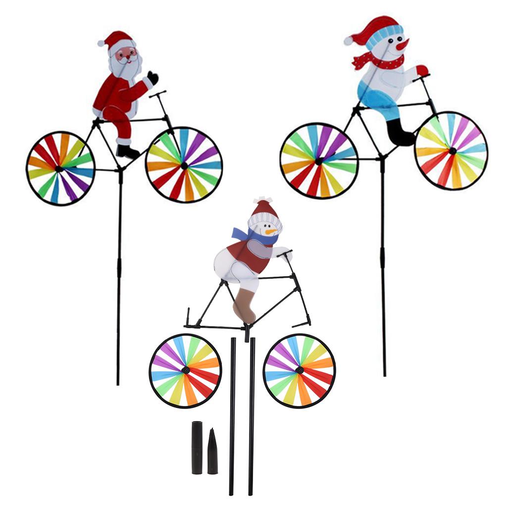 3D Velký Sněhulák Santa Claus Na Kole Větrný Mlýn Větrník Zahradní