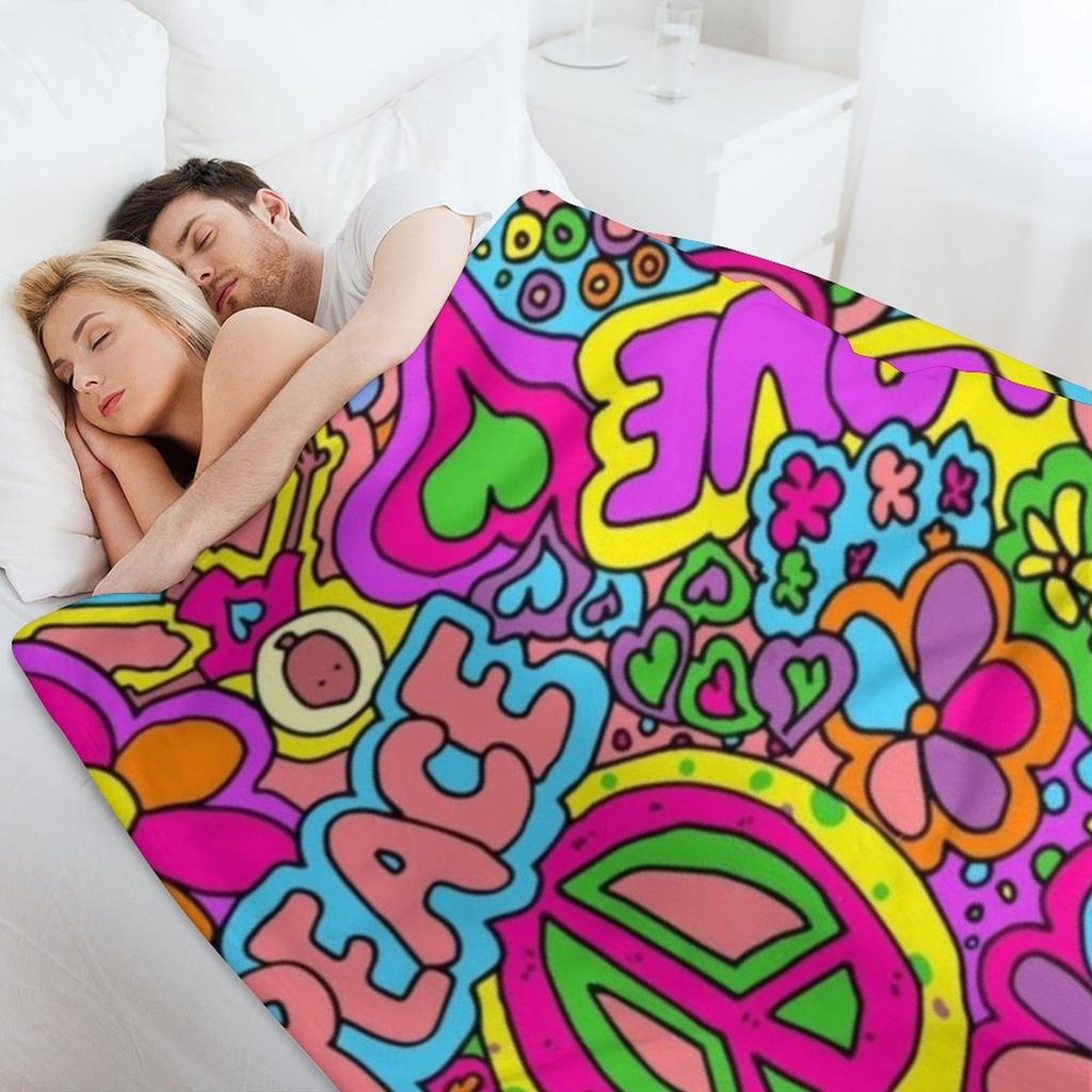 More Love and Peace Throw Blanket Furrys Luxury Thicken For Sofa Thin Softest Blankets