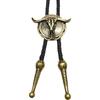 Western Bull Skull Pendant Tie Formal Event Bolo Tie Music Festival Bolotie Rodeos Costume Neckwear for Special Occasion