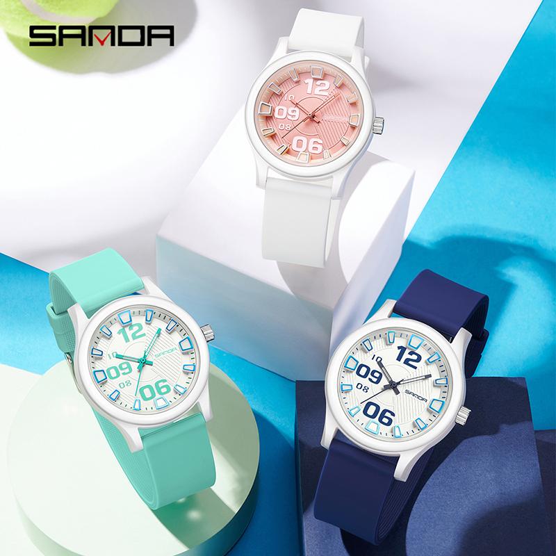 SANDA 3252 Adecuado para Deportes y Vida es un Regalo para Amigo Moda y Sencillo Estudiante Reloj de Cuarzo Estilo Popular Impermeable