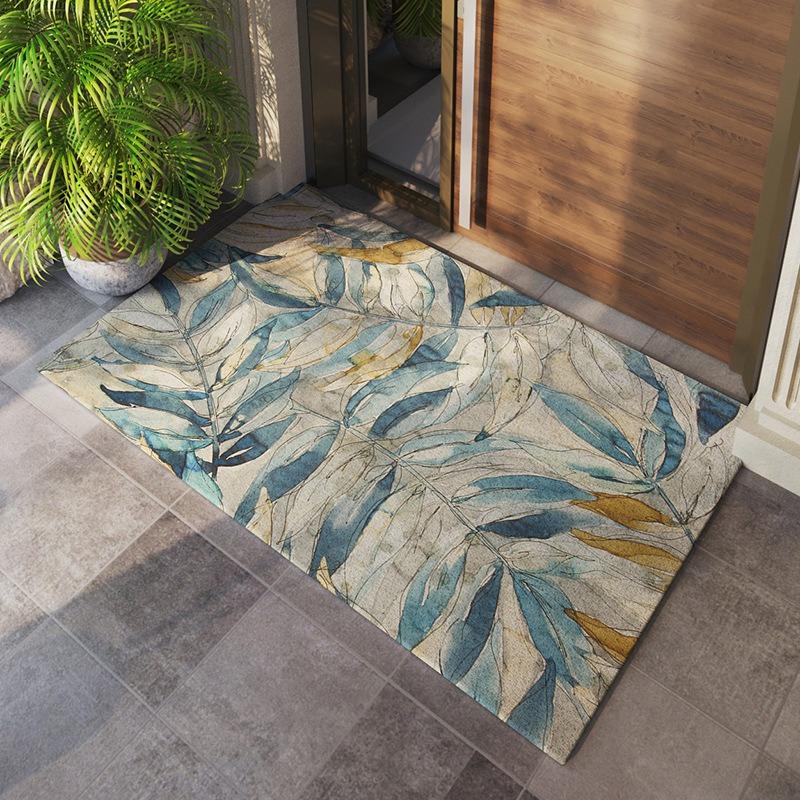 Stone Pattern Floor Mat Home Living Room Entrance Doormat Bedroom Flower Printed Anti-slip Carpets Washable Bathroom Kitchen Rug