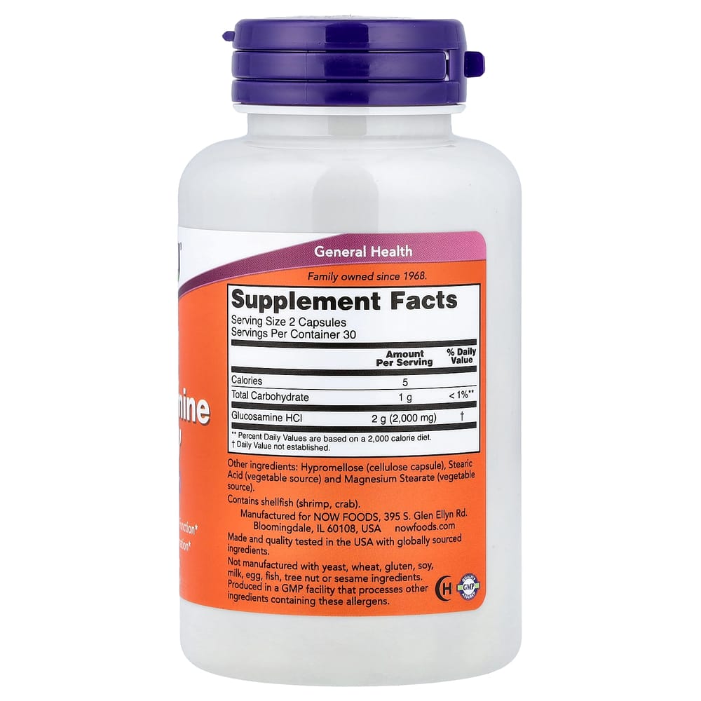 Now Foods Glucosamine 1000 mg Veg Capsules, 60 Count