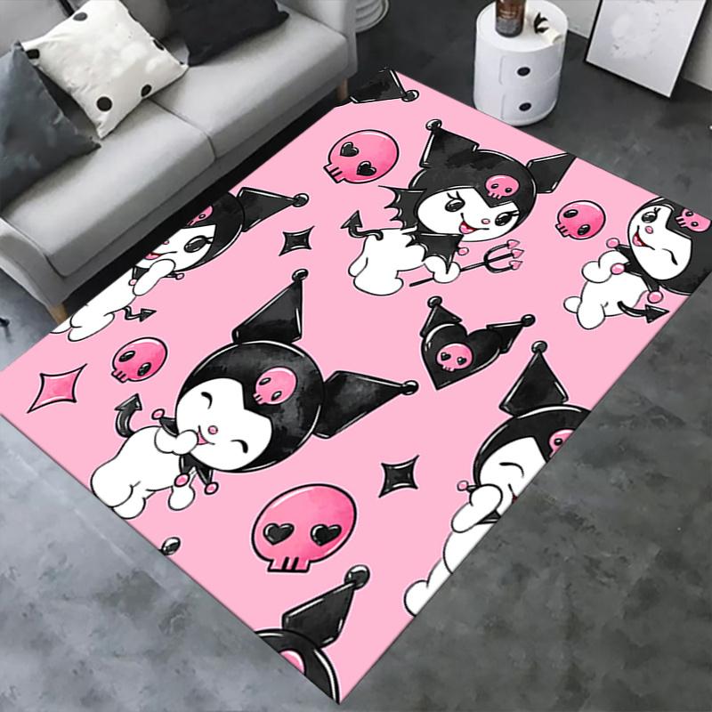 Office Rug Devil, Skulls Anti-Slip Rug, Machine Washable for Living Room, Bedroom, Office, Multiple Sizes, Bedroom Mat, Decorative Mat, Durable Mat, L