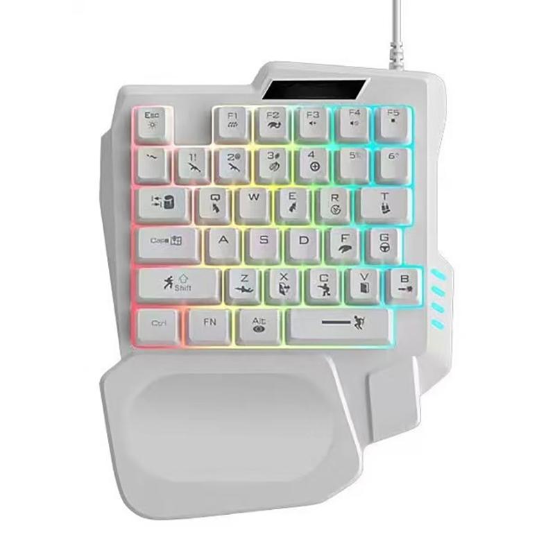 Rgb Gaming Keyboard Single Hand Mini Usb Ultra-Slim Wired 35-Keys Onehandedly Backlight Keyboard For Computer Pc Laptop