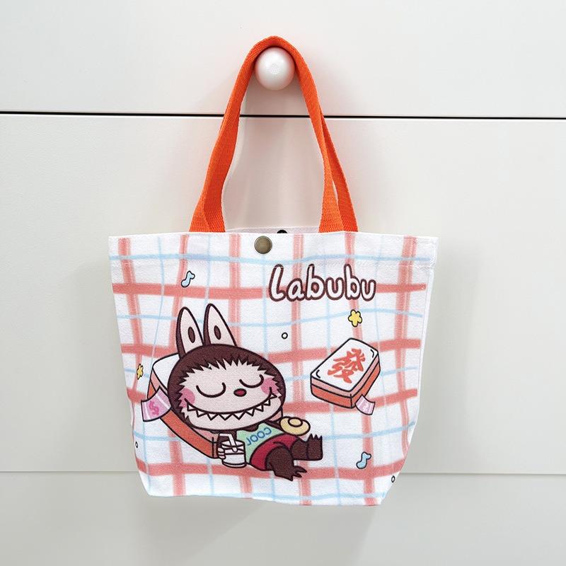 Cartoon Canvas Bag Girl Cute Hand Canvas Bag Going Out Versatile Hand Satchel Tote Bag
