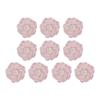 Fabric Flower Appliques with Layered Construction and Center Clusters, Set of Ten for Garments, Hair Accessories and Crafts