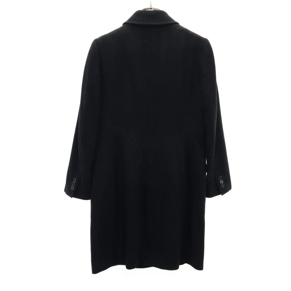 Paul Smith BLACK Flannel Wool Stainless Collar Coat 40 With Padded Liner Women Used