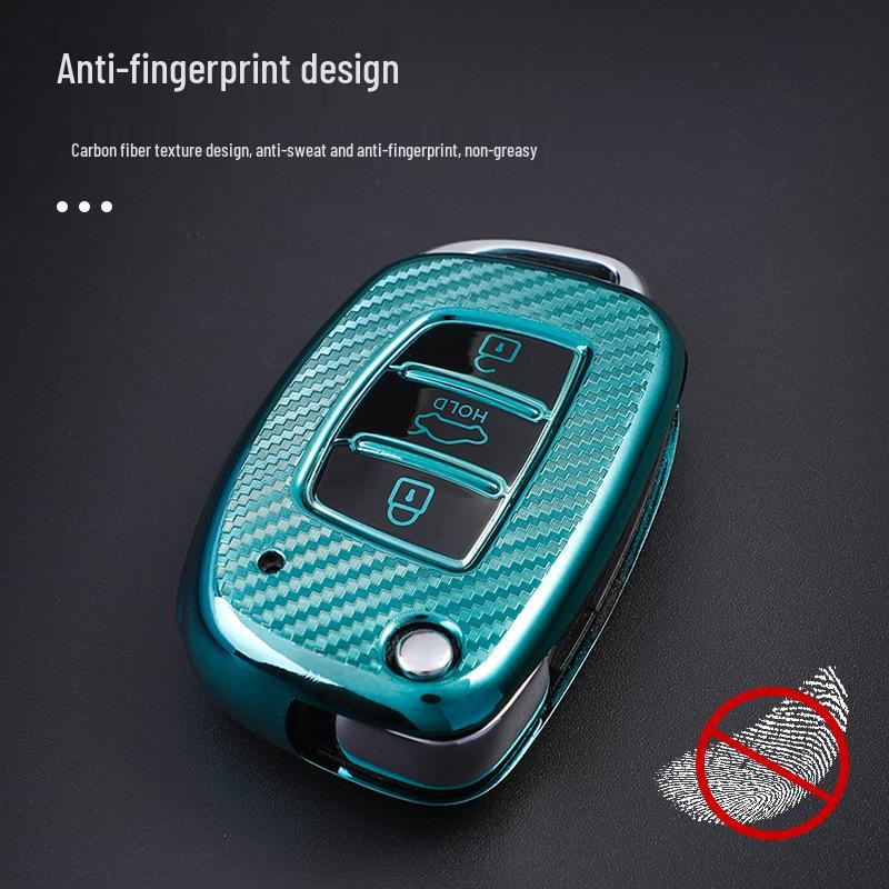 Hyundai Key Cover for Elantra, Mistra, Ix25, Tucson, Sonata 9 - Car Key Case with Shell and Buckle